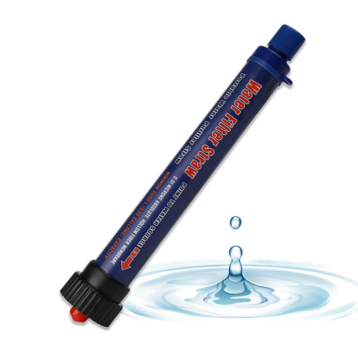 Outdoor water purification straw
