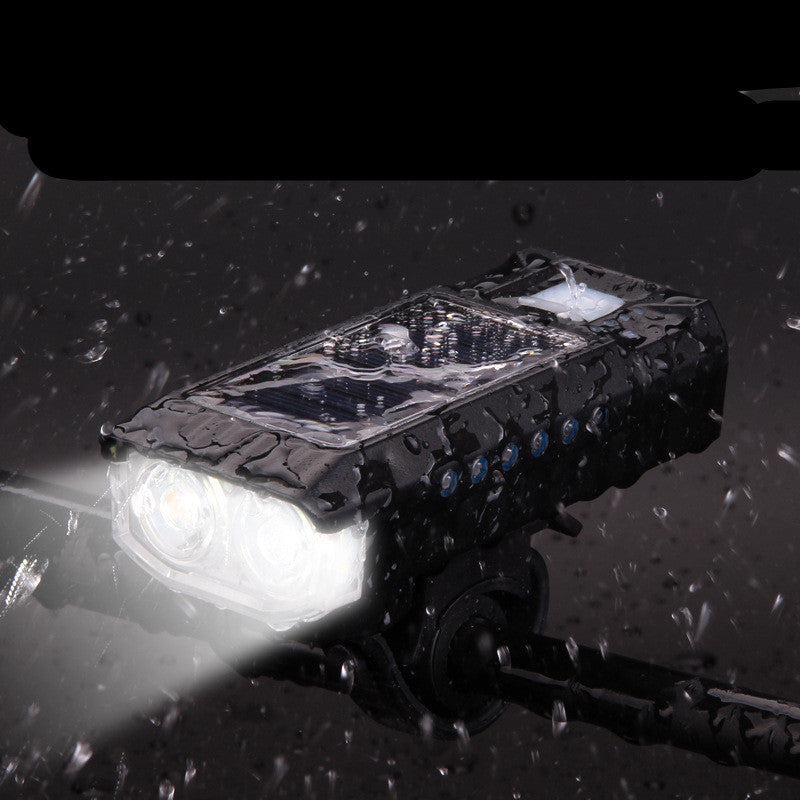 Solar Charging Bicycle Headlight Horn Light