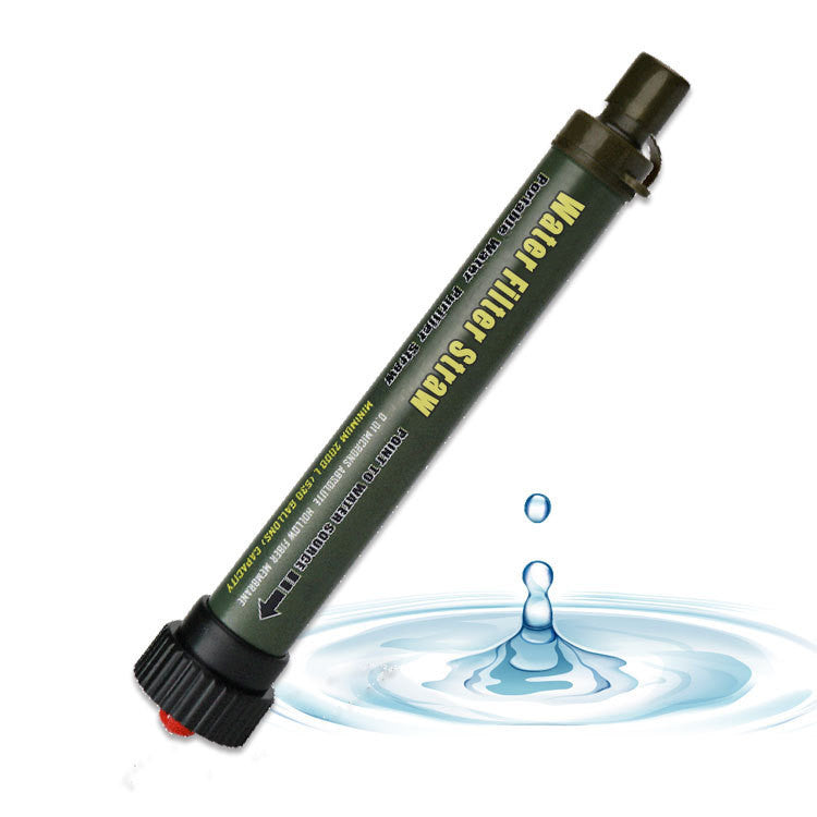 Outdoor water purification straw