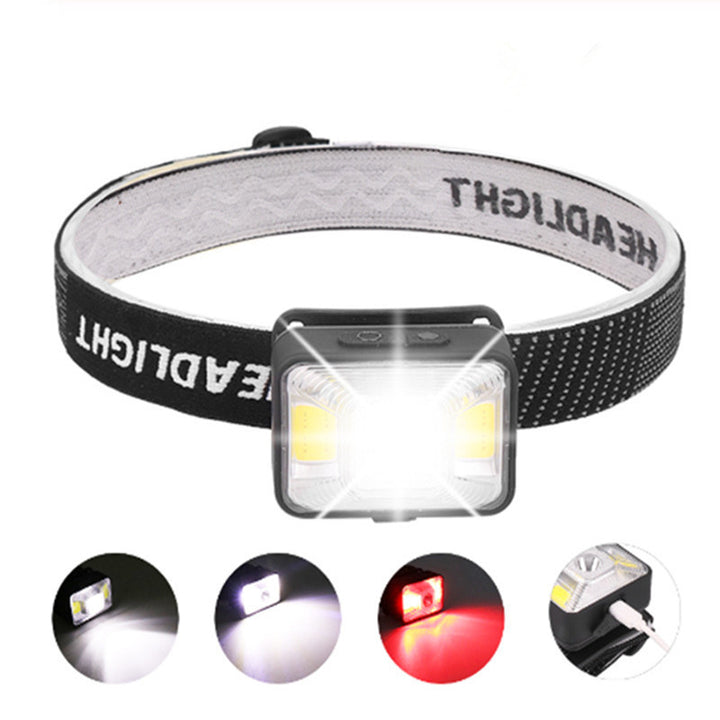 Red and White USB Charging Headlight