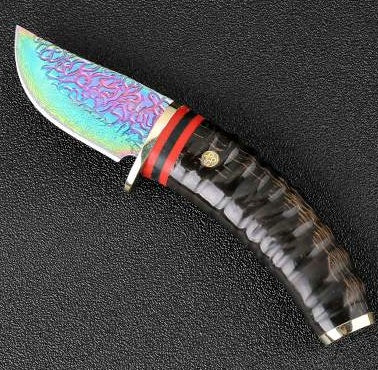 Damascus Hunting camping straight knife