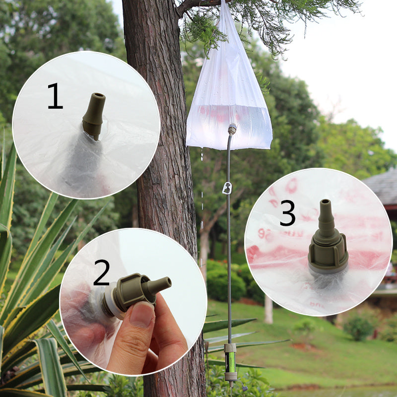 Single outdoor water purification straw