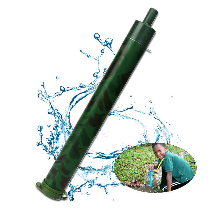 Camping outdoor water purification straw