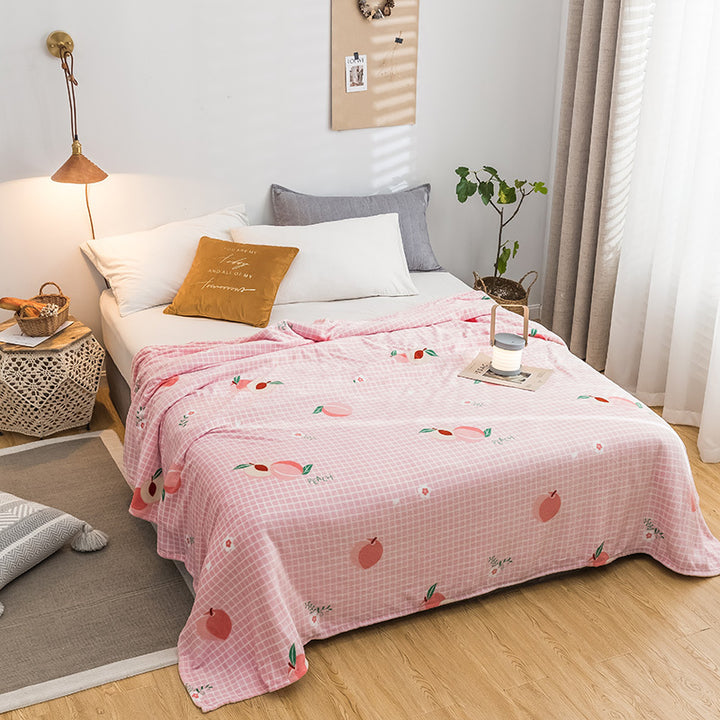 Flannel Peach Pattern Thermal Blanket