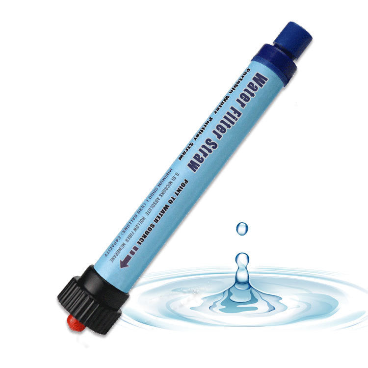Outdoor water purification straw