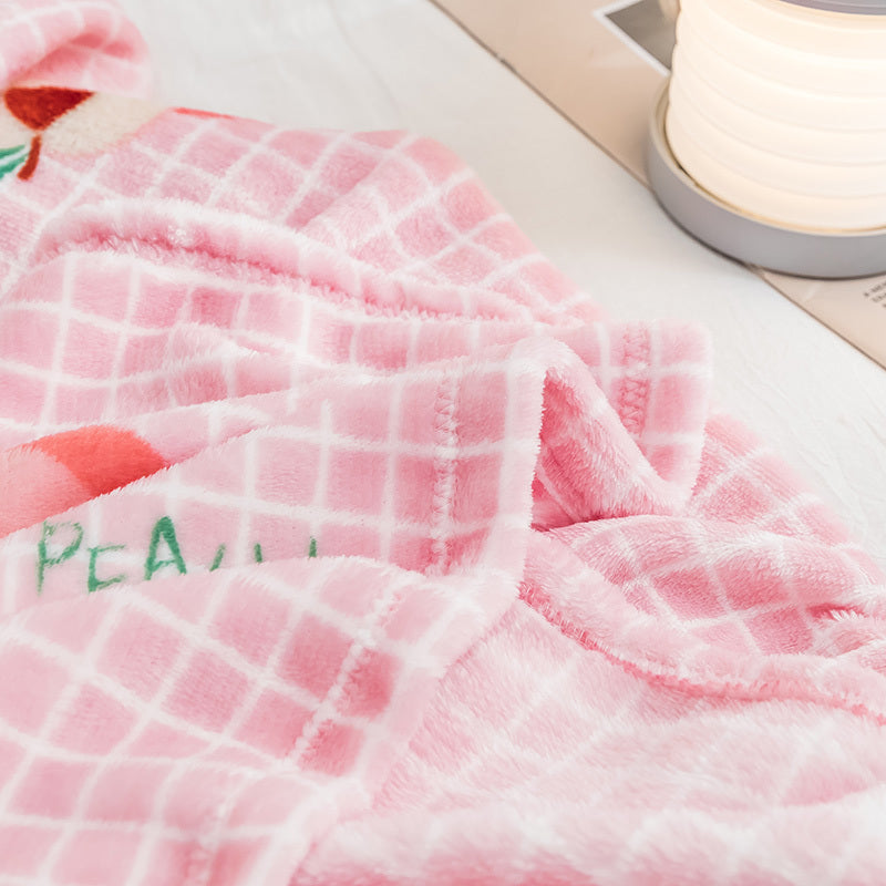 Flannel Peach Pattern Thermal Blanket
