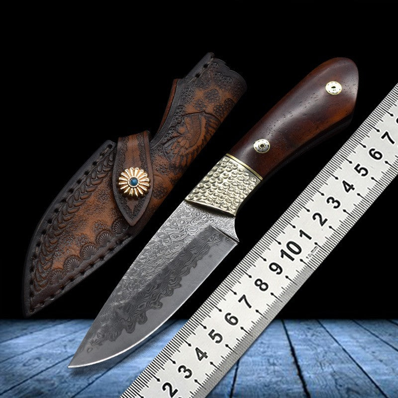 Small Straight Knife Damascus Hunting