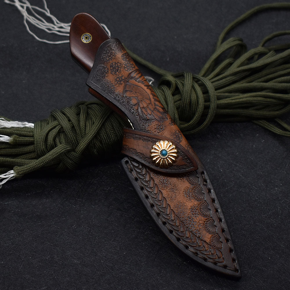 Small Straight Knife Damascus Hunting