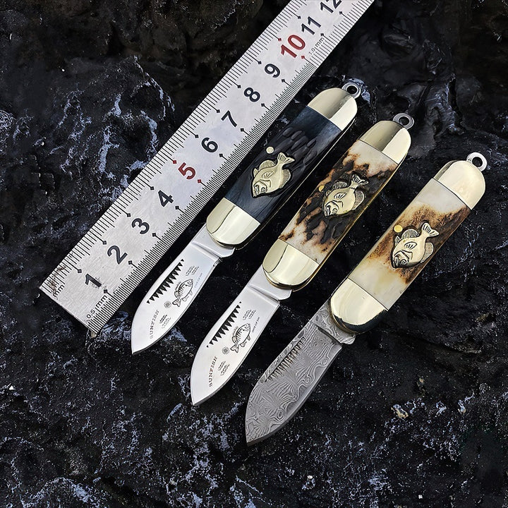 Pocket Damascus Steel Folding Knife