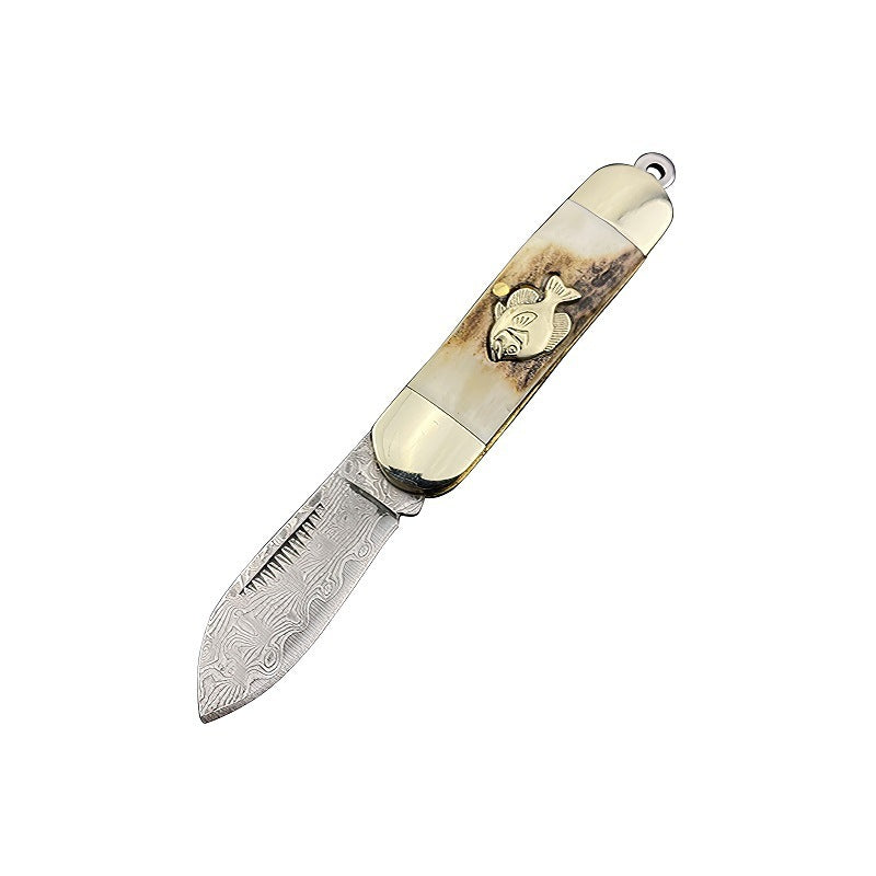 Pocket Damascus Steel Folding Knife