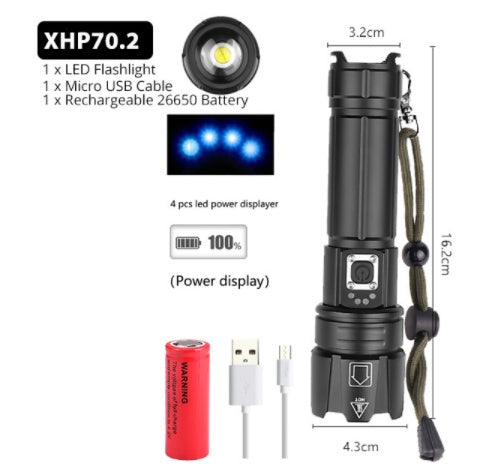 Tacticle Glare Flashlight USB Charging