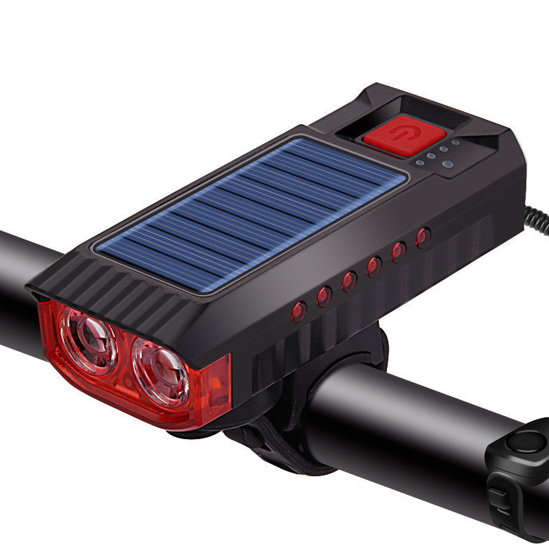 Solar Charging Bicycle Headlight Horn Light