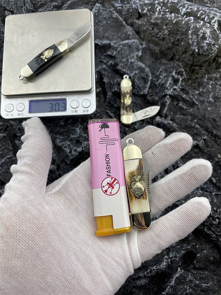 Pocket Damascus Steel Folding Knife