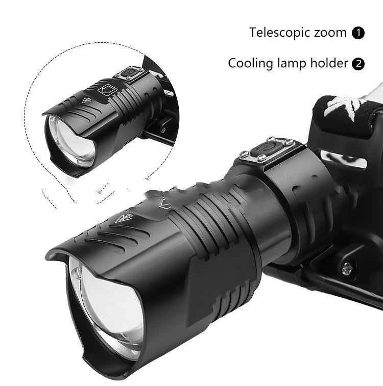 Strong light USB charging headlight