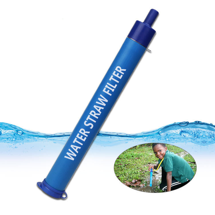 Camping outdoor water purification straw