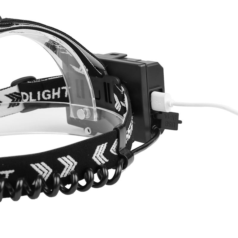 Strong light USB charging headlight