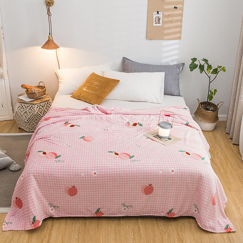 Flannel Peach Pattern Thermal Blanket