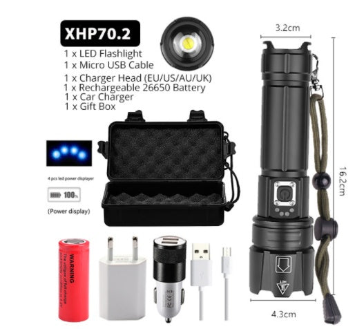 Tacticle Glare Flashlight USB Charging