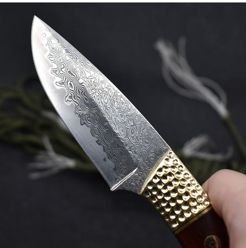 Small Straight Knife Damascus Hunting