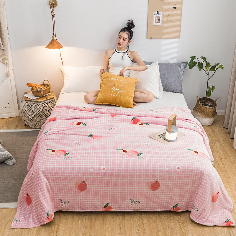 Flannel Peach Pattern Thermal Blanket
