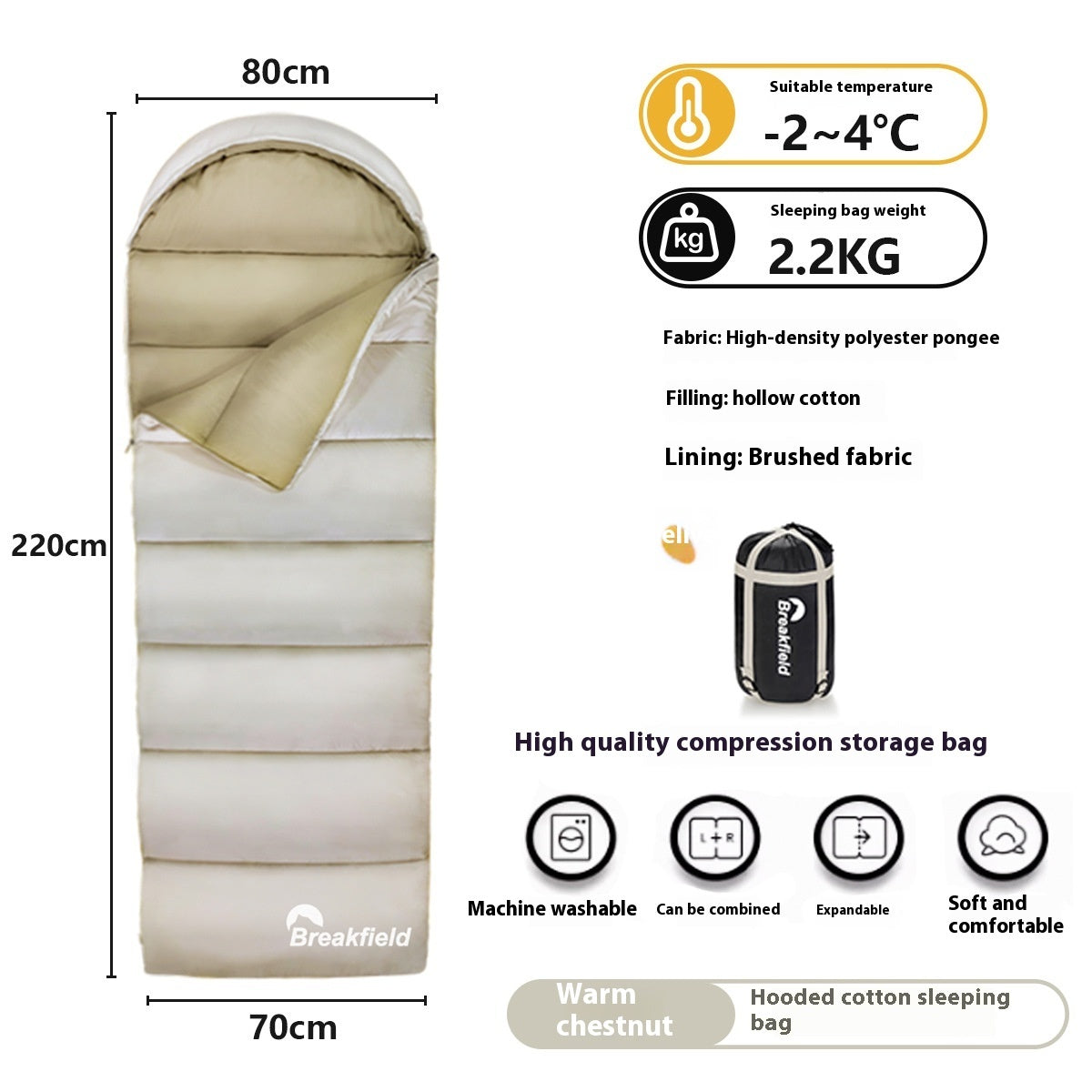 Outdoor Camping Thickened Waterproof Sleeping Bag