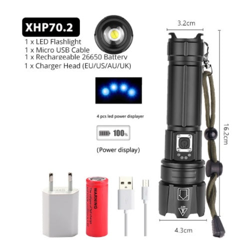 Tacticle Glare Flashlight USB Charging