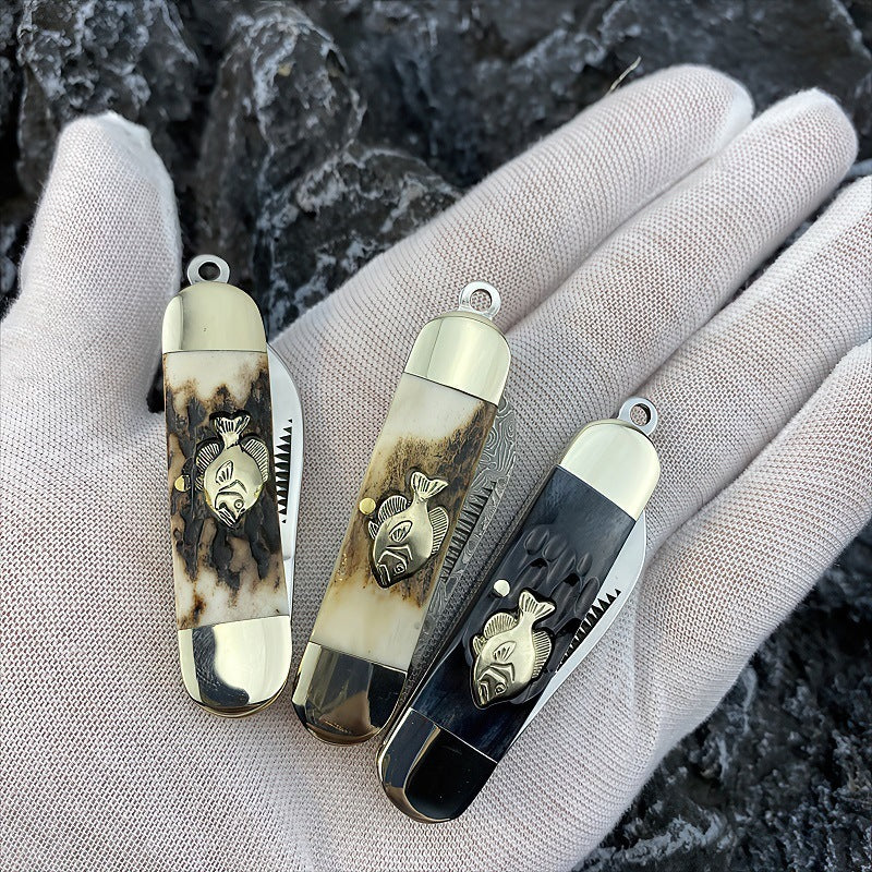 Pocket Damascus Steel Folding Knife